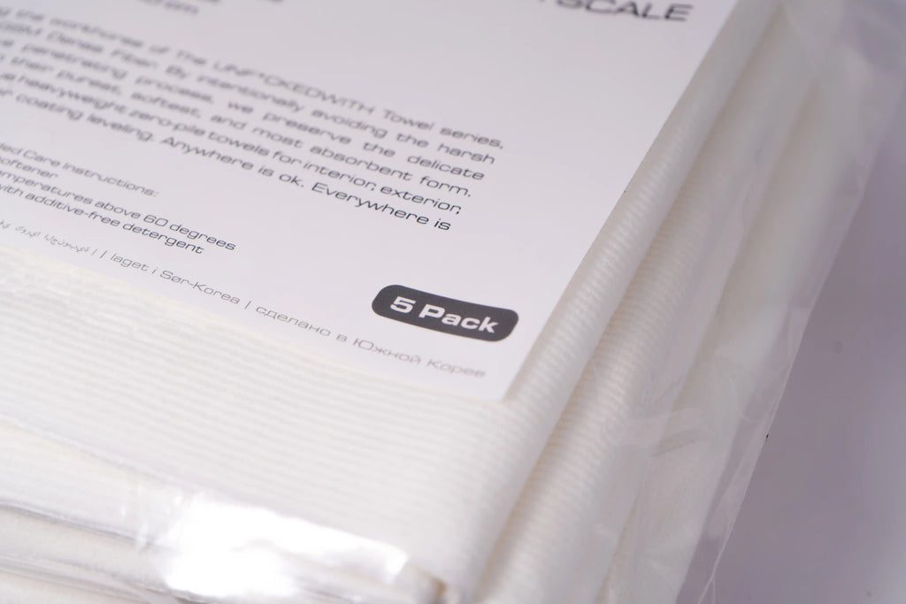 GREYSCALE 450 GSM DENSE MICROFIBER TOWELS 5-Pack | Edgeless Detail Cloths