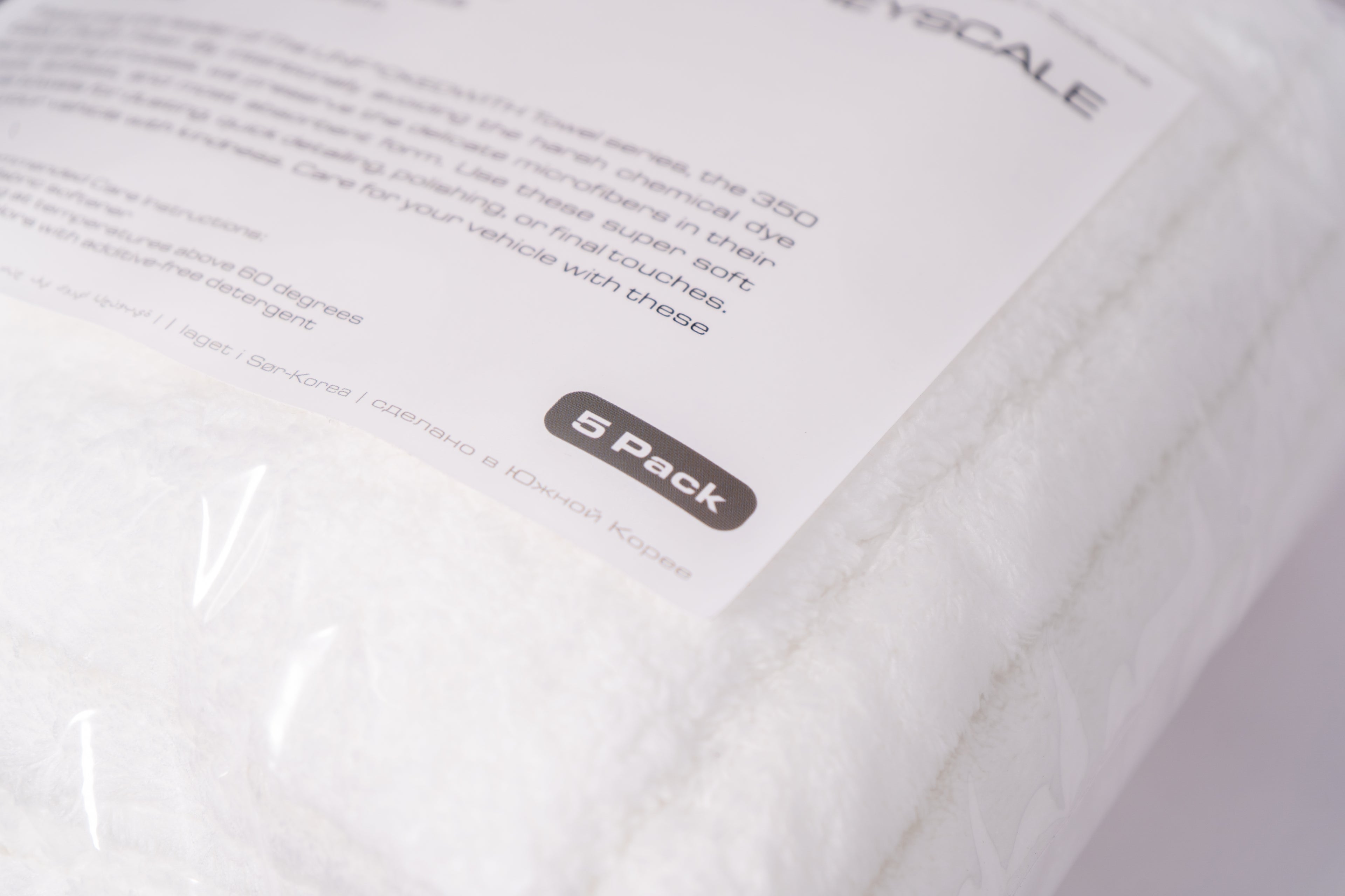 GREYSCALE 350 GSM PLUSH MICROFIBER TOWELS 5-Pack | Edgeless Detail Cloths